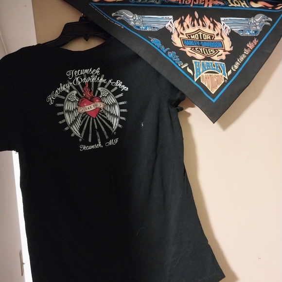 Harley Davidson women's tshirt size Large plus bandana - Picture 2 of 6